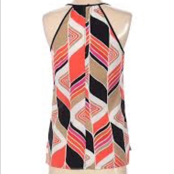 Trina Turk~M~Tank Top ModWave Silk Racerback Blouse Shirt ~Add Blazer - Picture 8 of 12